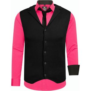 Set van 3 overhemden met vest en stropdas