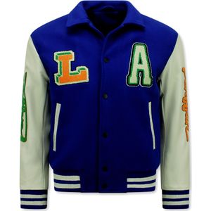 Enos Geborduurde retro college jackets oversized 851