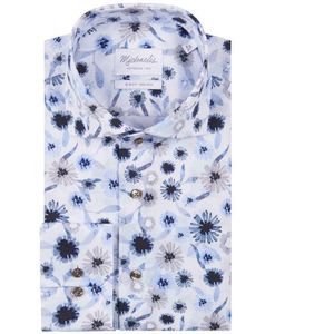 Michaelis Overhemd met grote bloemen en lichte knopen