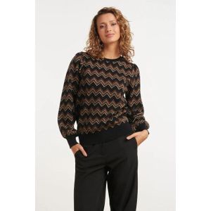 Smashed Lemon 24901 multicolour zigzagprint gebreide top |