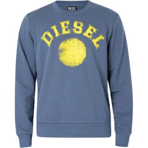 Diesel - Distressed Dot-logo - Sweatshirt - Blauw