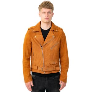 Heren - Brando - Bikerjack - Bruin - Geitensuède