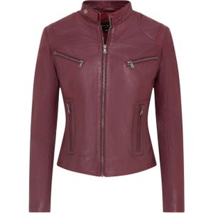 Dames - Bikerjack - Bordeauxrood - Slim-fit - Maldon