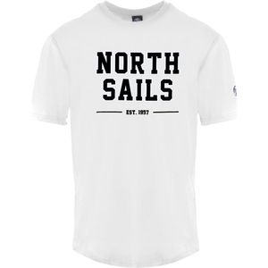 North Sails - T-shirt - Wit - Katoen - Korte Mouwen