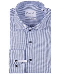 Michaelis Pied-de-poule overhemd met donkere knopen (extra lange mouwen)