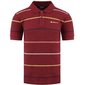 Ben Sherman - Bourgondisch Poloshirt - Gestreept - Heren