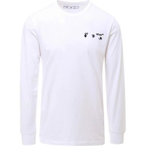 Off-White - OW-logo - T-shirt - Gebroken Wit - Lange Mouwen