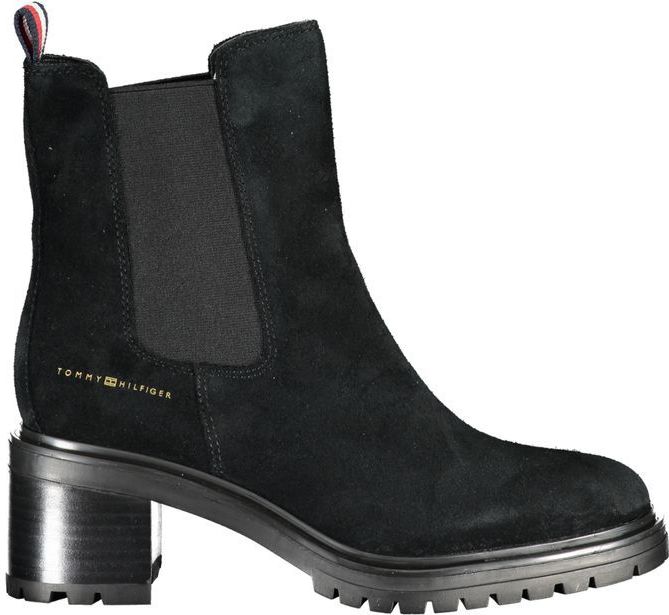 Tommy Hilfiger - Enkellaarsjes - Zwart - Leer