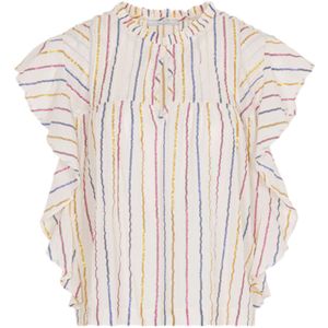 By-Bar Amsterdam Danee la stripe blouse & metalic collors