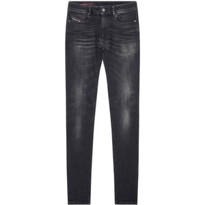 Diesel - Sleenker - Zwarte Skinny Jeans - Versterkte Denim