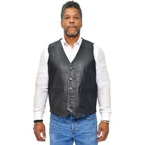 Klassiek - Gilet - Verweerd Zwart - V-hals - Vijf Knopen