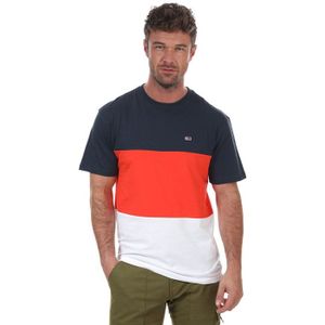 Tommy Hilfiger - T-shirt - Marineblauw/Oranje - Katoen - Korte Mouwen