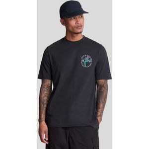 Lyle And Scott - Thistle Flora Print - T-shirt - Zwart