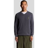 Lyle & Scott - Katoenen Merino V-Hals Trui - Grijs