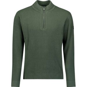 No Excess - Pullover Half Zip Rib Variation - Donkergroen - Trui