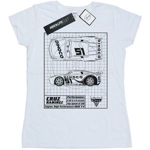Li-cense Disney dames cars cruz ramirez blauwdruk katoenen t-shirt