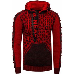 Rusty Neal - Grof Gebreide Hoodie - Casual Pasvorm - Met 1/2 Rits