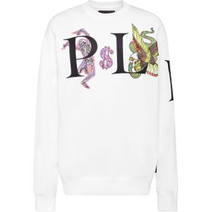 Philipp Plein - Sweatshirt LS Tattoo - Katoen - Wit