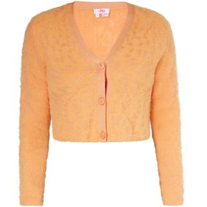 Mymo - Vest - Oranje - Dames - Cropped Jacquard met Dierenmotief