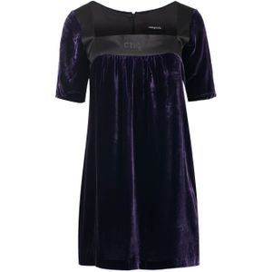 Korte Mouw - Empire Lijn - Zijden Rayon Fluwelen Jurk
