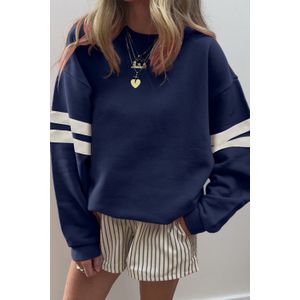 Gestreepte Mouwen Pullover Sweatshirt