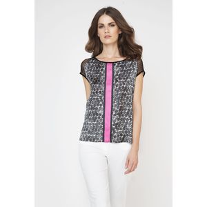 Top - Zwart - Mouwloos - 100% Viscose-Satijn - Met Paneeldetail