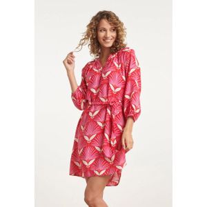 Smashed Lemon 24067 retro bloemenprint jurk met knielengte |