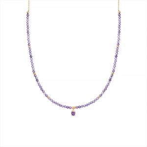 Luxeketting - AFRICA Fantasia - Metaallegering - Amethist Zirkonia - 18K Vergulde Afwerking