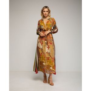 Maxi-jurk - Gehaakte Details - Lange Mouwen - Ceintuur