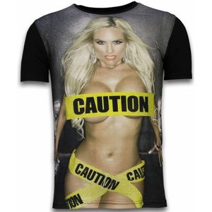 Local Fanatic Caution digital rhinestone t-shirt