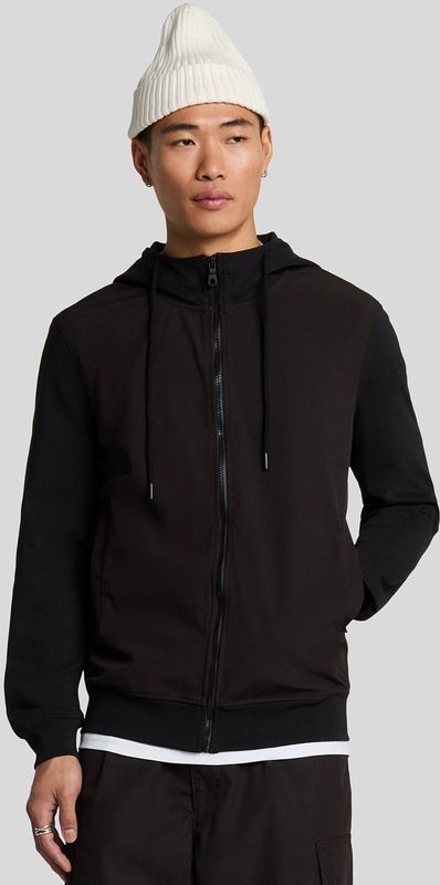 Lyle & Scott - Softshell Hybrid Zip Door Hoodie - Zwart