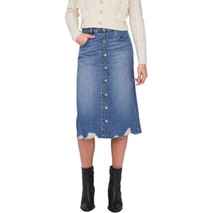 Only Onlfarran hw dnm skirt cro medium blue denim