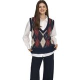 Only - Onlnoeme Life SL JQ Vest - V-hals - Nachtblauw/Rood