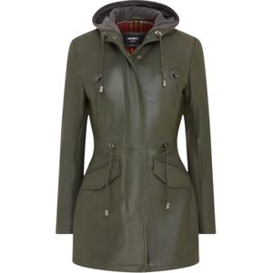 Oakengates - Halflange Parka - Groen - Dames - Met Capuchon