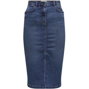 Jacqueline de Yong Jdymoon hw midi slit skirt mix dnm blue denim