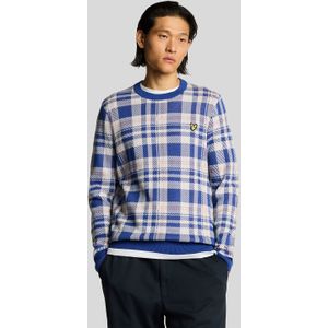 Lyle & Scott - Tartan - Ronde Hals Trui - Blauw