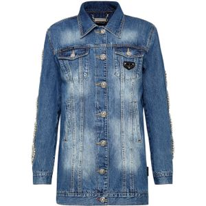 Philipp Plein, Dames, Jassen, Blauw, Maat: S Denim,