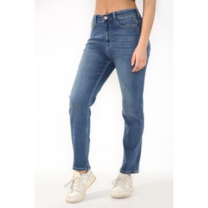 Dames - Magic Shaping - Hoog Getailleerde Jeans - Blauw - Rechte Pijpen