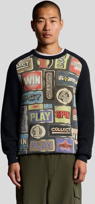 Lyle & Scott - Fruit Machine Graphic - Jumper - Marineblauw