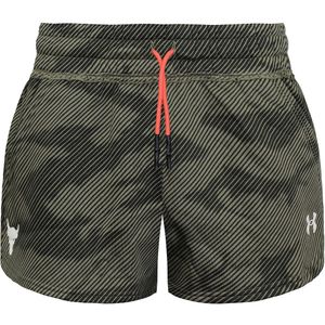 Under Armour - Project Rock - Korte Broeken - Groen - Fleece Bedrukt