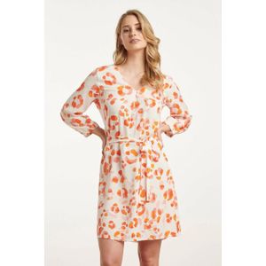 Smashed Lemon - Korte Jurk - Dierenprint - Oranje/Perzik - 100% Viscose