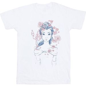 Li-cense Disney dames belle lumiere schets katoenen vriend t-shirt