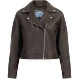 Tussenjas - Bikerjack - Leer - Licht Gevoerd - Effen