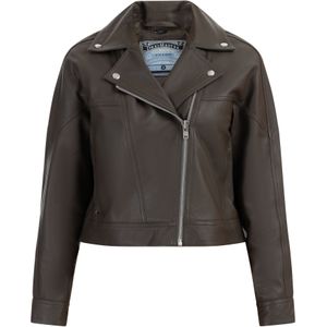 Tussenjas - Bikerjack - Leer - Licht Gevoerd - Effen