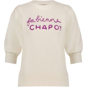 Fabienne Chapot Ravi logo pullover cream white