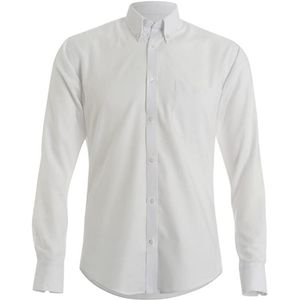 Kustom Kit Heren oxford slank shirt met lange mouwen