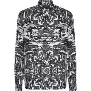 Philipp Plein - Dandy Lion Circus - Zijden Overhemd - Zwart