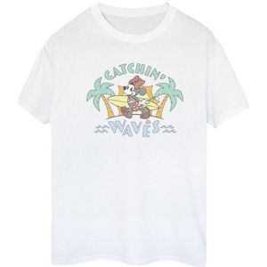 Li-cense Disney dames minnie mouse catchin waves katoenen boyfriend-t-shirt