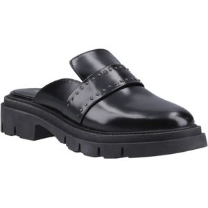 Hush Puppies - Nicole - Leren Muilezels - Zwart