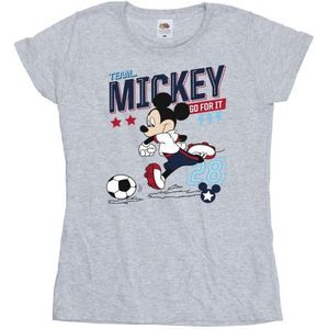 Li-cense Disney dames mickey mouse team mickey voetbal katoenen t-shirt